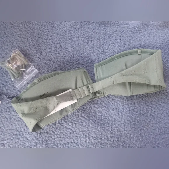 NWT RVCA GREETINGS V WIRE BANDEAU BIKINI TOP - Picture 3 of 6